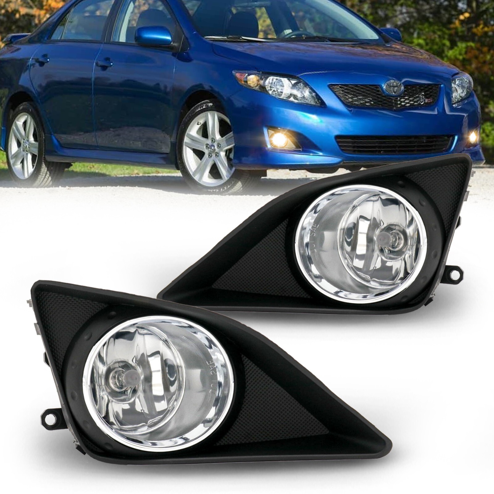 Fit for 2008-2010 Toyota Corolla Fog Lights Assembly Bumper Lamps-1 Set