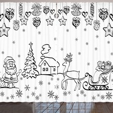 Weihnachten Rustikale Gardine Baum Rentier Weihnachts