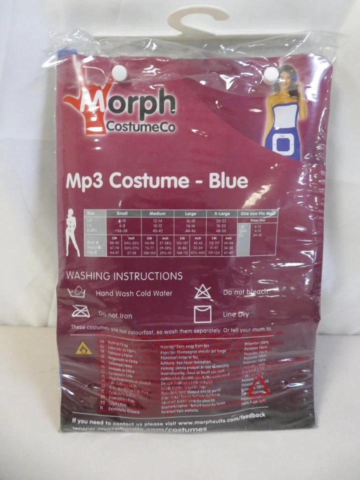 Morphsuits Mp3 Disfraz Halloween Vestido Azul con Auriculares Adulto Grande Foto 3 de 3