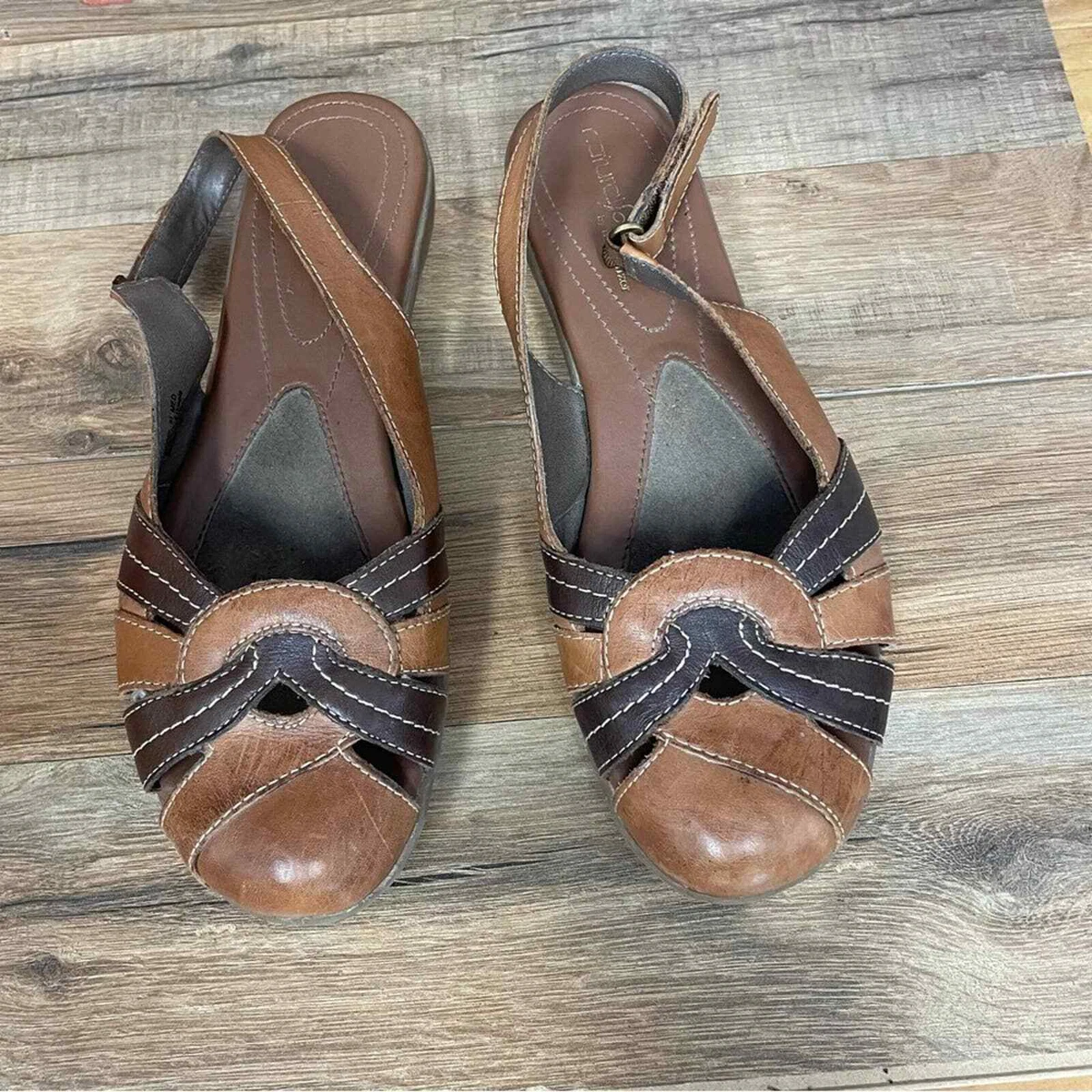 Natural soul Naturlizer brown leather slingback sandals womens 8.5