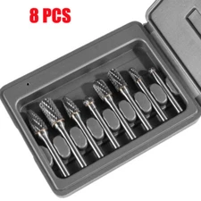 1/4'' Double Cut Tungsten Steel Carbide Rotary Burr Die Grinder Shank Bit Set US