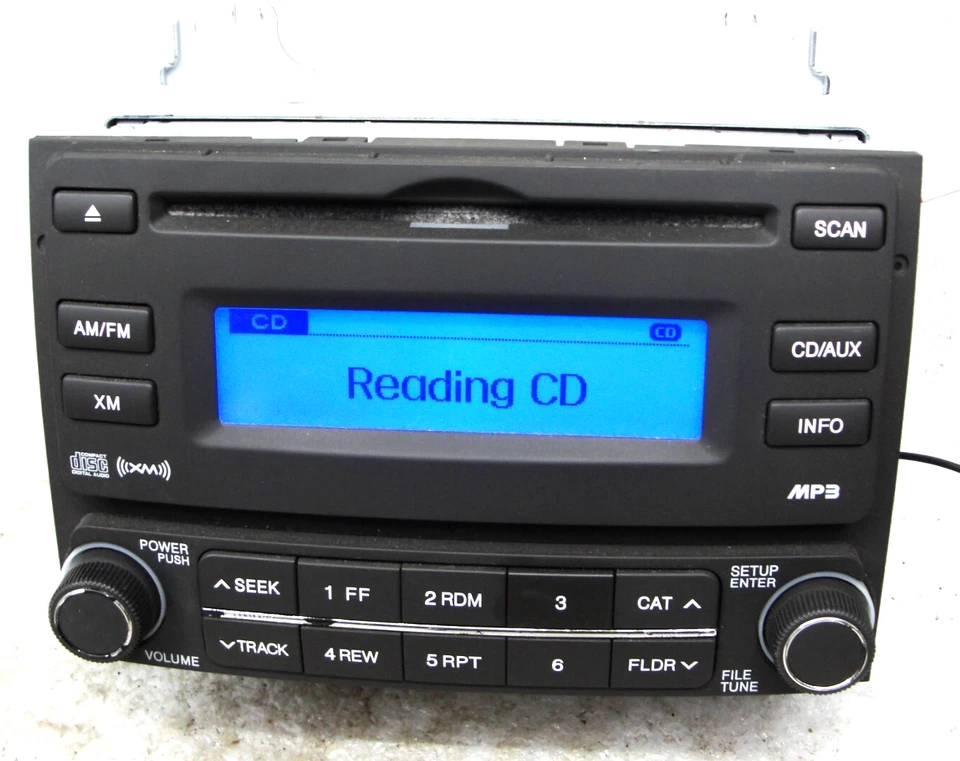 RADIO AM/FM único CD XM satélite AUX MP3 07-10 96160-2H5309K OEM Hyundai Elantra Foto 4 de 4