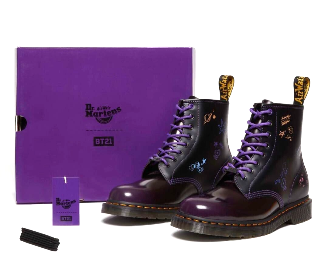 BT21 x Dr. Martens 1460 8 Hole Boots Limited Edition Black BT21 x Dr. Martens 1460 8 Hole Boots Limited Edition Black