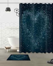 Stars Shaped Like Hearts 3D Shower Curtain Waterproof Fabric Bathroom Decoration