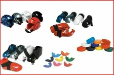 Martial Arts Sparring Gear Set Head Foot Hand Pads Mouth + Case for Children New