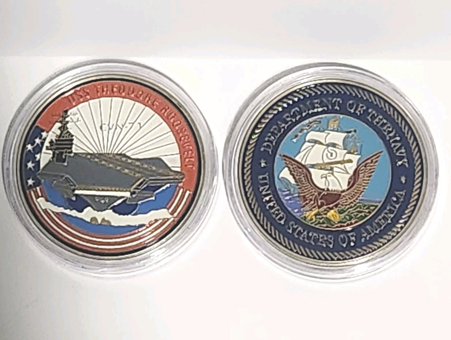 (1)US Navy Challenge Coin, USS THEODORE ROOSEVELT CVN-71  Aircraft Carrier-image