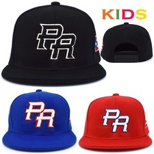 PR Kids Snapback Hats Junior Boys Puerto Rico Flag Embroidery Caps