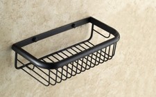 Black Oil Rubbed Bronze Wall Mounted Bathroom Soap/ Sponge Shower Storage Basket
