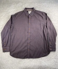 The Normal Brand Shirt Mens XXL Flannel Button Up Embroidered Logo Blue Brown