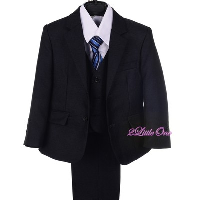 5pcs Set Boy FORMAL Tuxedo Suit Vest Wedding Baby Size 6m-24m ST015