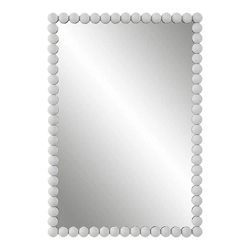 Uttermost Serna Contemporary Iron Metal and MDF Vanity Mirror in White - Picture 1 of 8