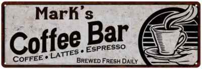 Mark's Coffee Bar Personalized Sign Kitchen Decor 106180007219