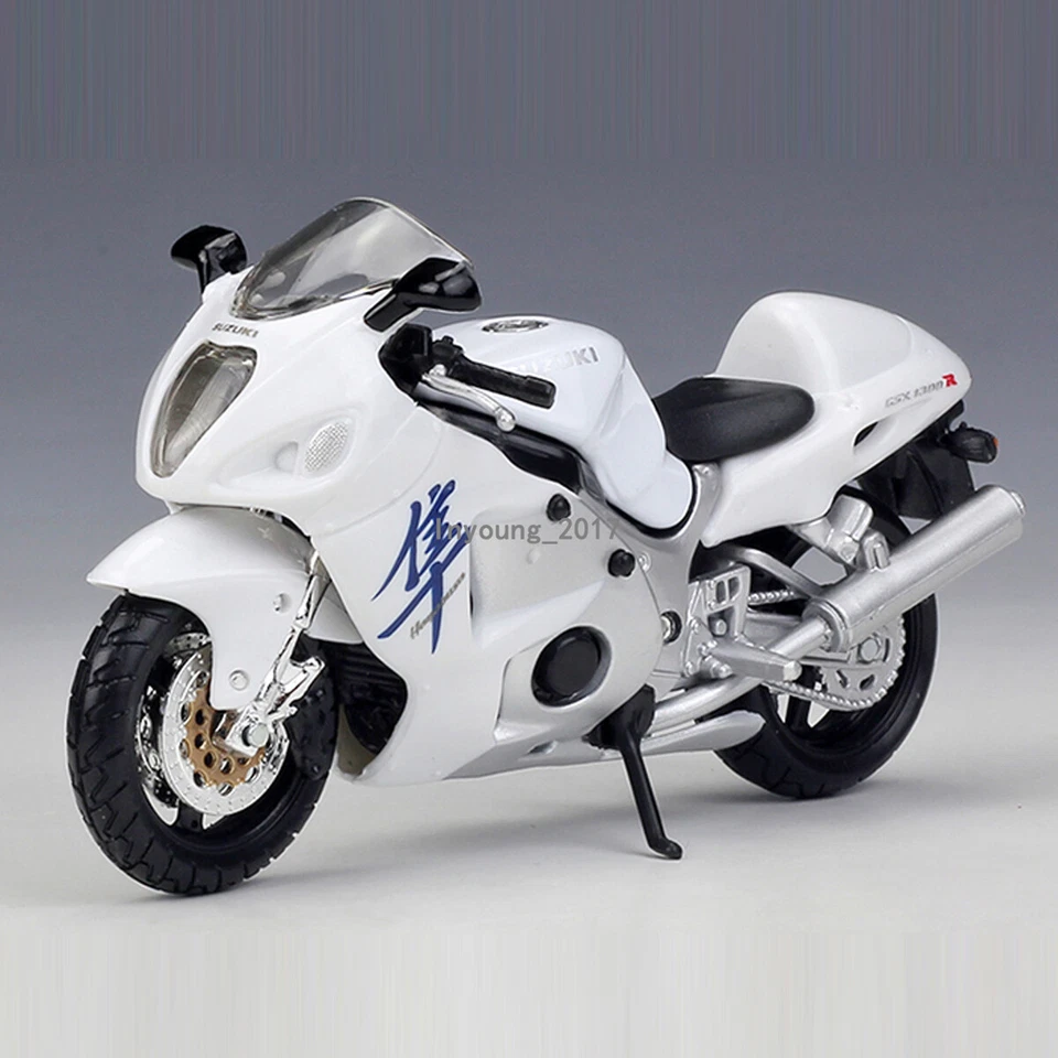 Modelo de motocicleta Suzuki GSX1300R 2007 escala 1:18 diecast juguete motocicleta blanco Foto 3 de 4