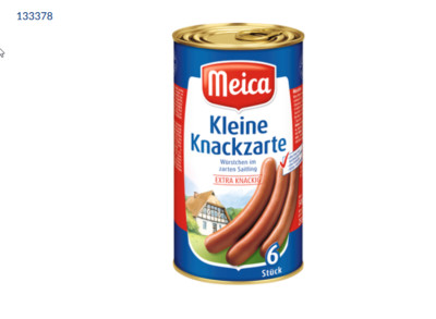 Meica Kleine Meica Kleine Knackzarte Würstcn Schwein . ATG 250g- 2 x 540 g Dose