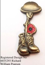 Remembrance Military Helmet/Rifle/Boots Lapel Pin Badge