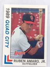 1989 Quad City Angels-Eastern League-BEST Baseball Card-Ruben Amaro, Jr.