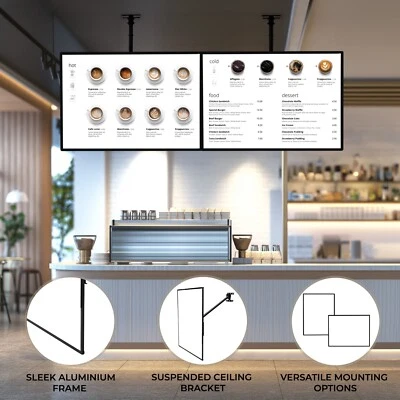 MONSTER SHOP LED Advertising Poster Lightbox Slim Frame Display Illuminated Backlit Board