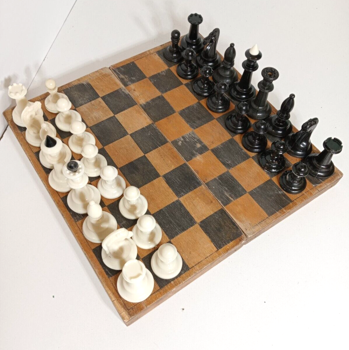 Vintage Soviet 1980s USSR plastic Chess Set 29 cm x 29 cm