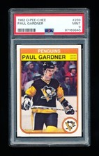 1982 OPC HOCKEY 269 PAUL GARDNER PSA 9 MINT PENGUINS