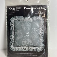 Olde Mill Needlecrafts Candlewicking Pillow Kit 14" x 14" Monogram B