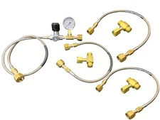 4 to 1 Oxygen Transfill Manifold CGA540 to CGA540 with Valve and Bleed