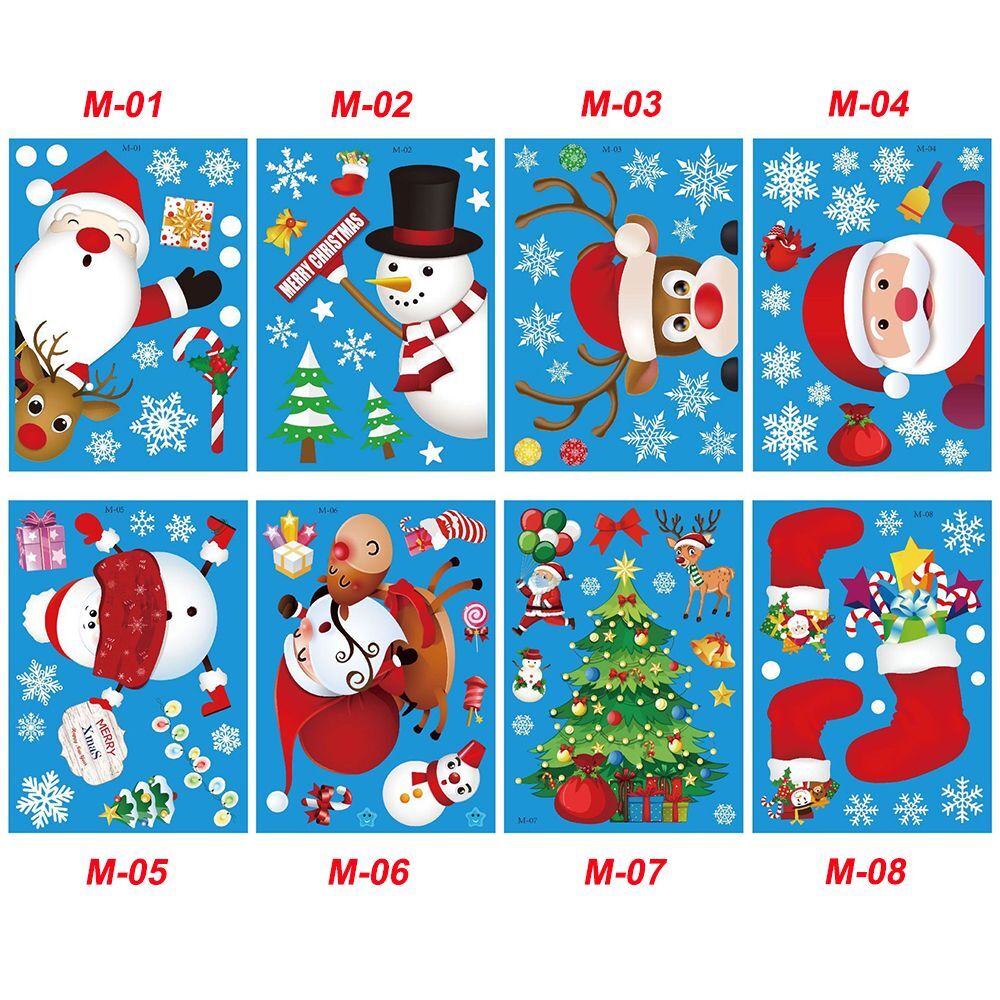 New Year Home Door Decor Window Glass Stickers Merry Christmas Xmas