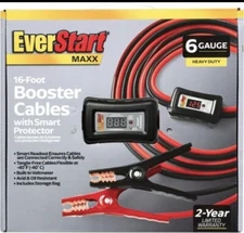 EverStart MAXX 16ft Heavy Duty 6 Gauge Smart Booster Cables w/ Protector