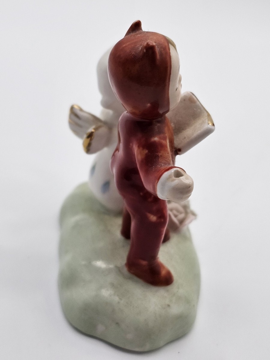 Vtg Napco Devil And Angel 1950s Singing Ceramic Figurine