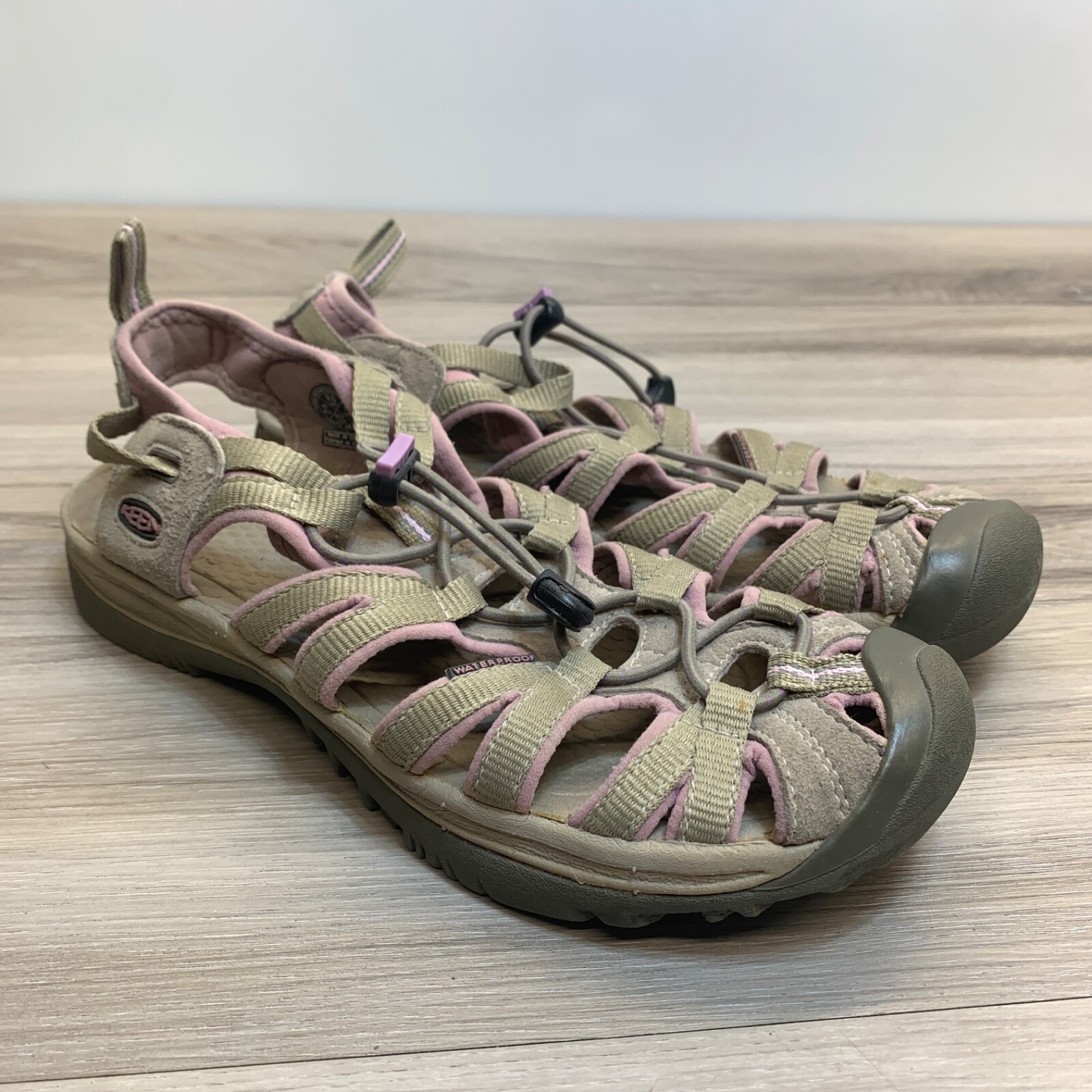 Keen Whisper sandali impermeabili scarpe donna misura 8 5 beige rosa sport outdoor