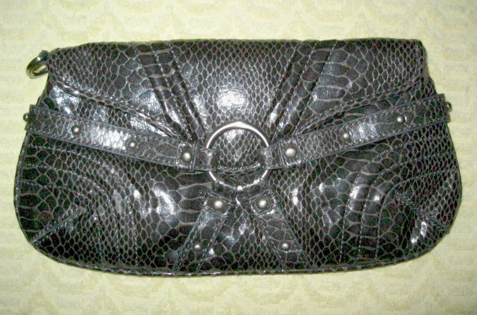 BOTKIER for TARGET Pewter Faux Embossed Snakeskin Pouch/Clutch Bag Size(02)