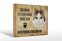Holzschild Spruch 30X20 Cm Exotische Kurzhaar Katze Holz Deko Schild Wooden Sign