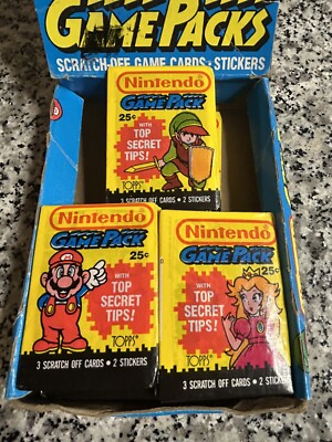 Nintendo Game Pack Trading Cards 1989 Topps Unopened- Mario/Zelda/Princess  Peach