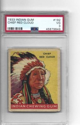 1933 Goudey Indian Gum #192 Chief Red Cloud  PSA 3
