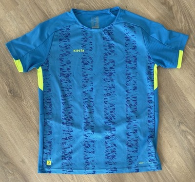 KIPSTA Sportshirt T-Shirt Gr. 151-160 blau Microfaser 152 158 Fußballtrikot  