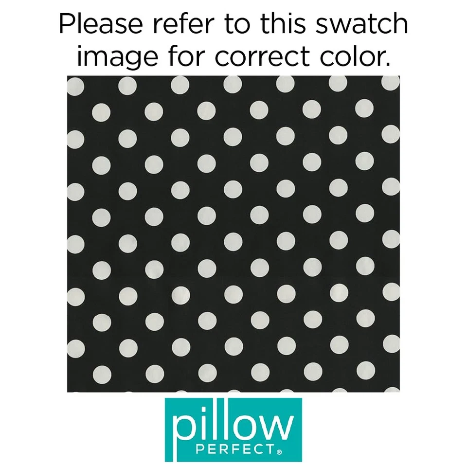 Almofada de assento de canto quadrada preta bolinhas externa/interna Pillow Perfect 18... - Imagem 2 de 2