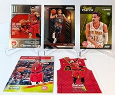 5x 2018 Trae Young Rookie Cards: 2018 Prizm #78, 2x Chronicles, 2018 Threads