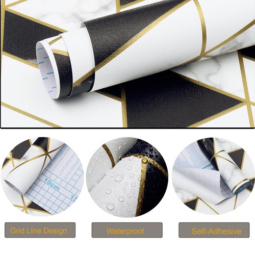 Fession Geometric Peel & Stick Wallpaper - Black & White, Self-Adhesive, Mode... - Picture 4 of 9