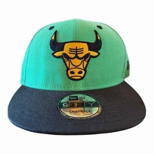 RARE Chicago Bulls New Era NBA 9Fifty Black  Green Snapback Hat