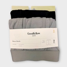 NWT Goodfellow  Co sz S 30-31" Men's Boxer Briefs 2 pairs Black Gray AK2