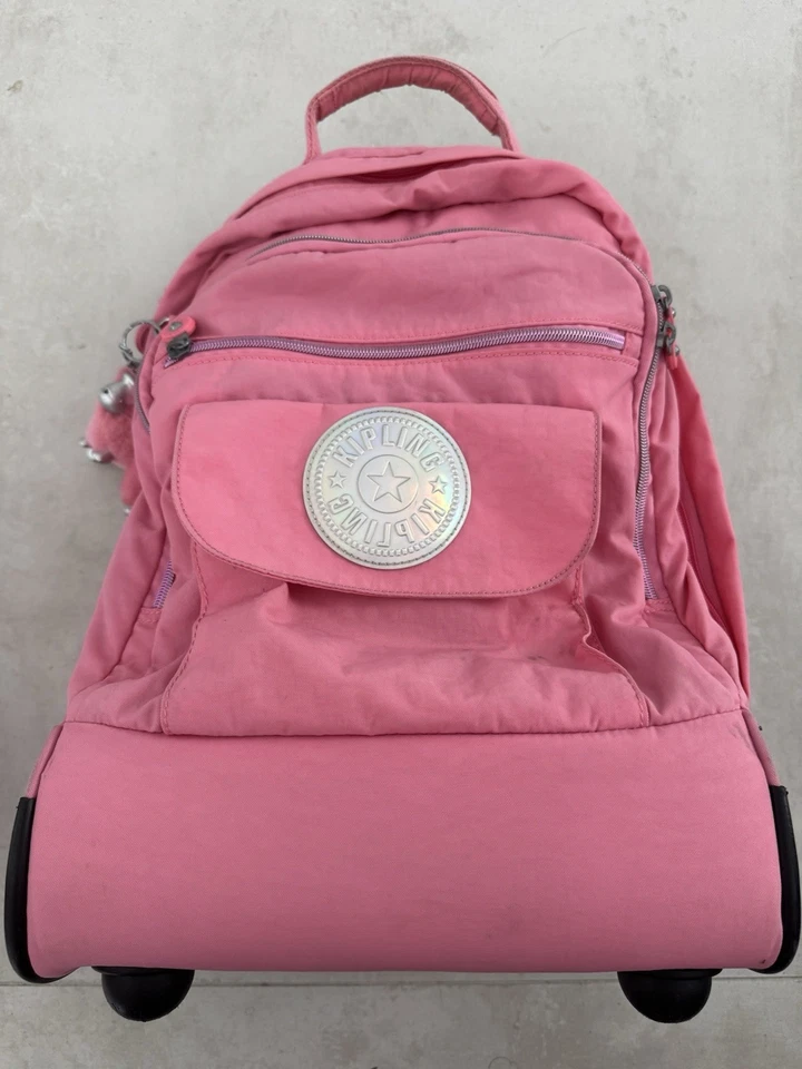 Kipling Wheeled Rolling Backpack Carry On School Backpack Or luggage Pink (USED) - Image 2 of 4