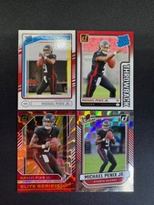 (4) Michael Penix Jr RC Donruss Rated The Rookies Throwback Elite Series Falcons