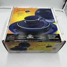 Fiesta Cobalt 5 Pc Place Setting Homer Laughlin Plate Bowl Cup 830 105 Dish USA