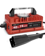 15 Amp 48 Volt Golf Cart Battery Charger for Yamaha G29 with 3-Pin Leaf Plug