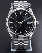 Reloj automático para hombre 42 mm negro Seiko NH35 acero inoxidable cristal de zafiro reloj de pulsera
