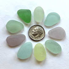 Surf Tumbled Sea Glass   Jewelry Quality  9 Pastel Pieces Naturally Recycled