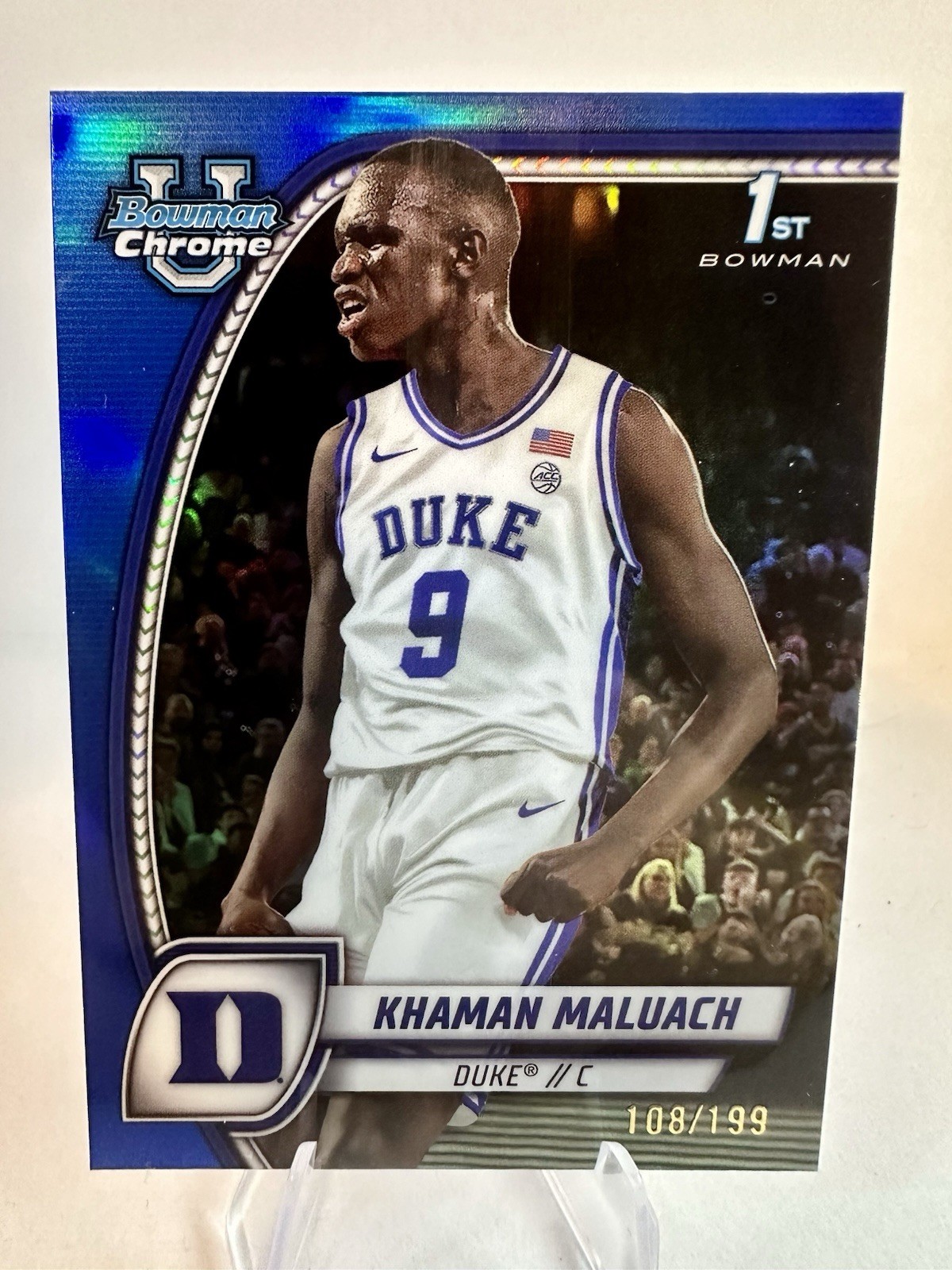 2024-25 Bowman University Chrome - Khaman Maluach #46 Blue Refractor /199 (RC)