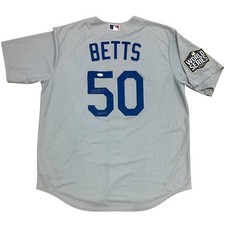 Mookie Betts Autographed Los Angeles Dodgers (2020 World Series Grey #50) Authen
