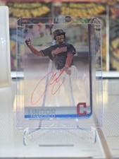 2019 Topps Clearly Authentic Autographs Francisco Lindor Red Ink on card Auto
