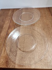 Set of 2 Clear Glass Luncheon Plates 8" Wide