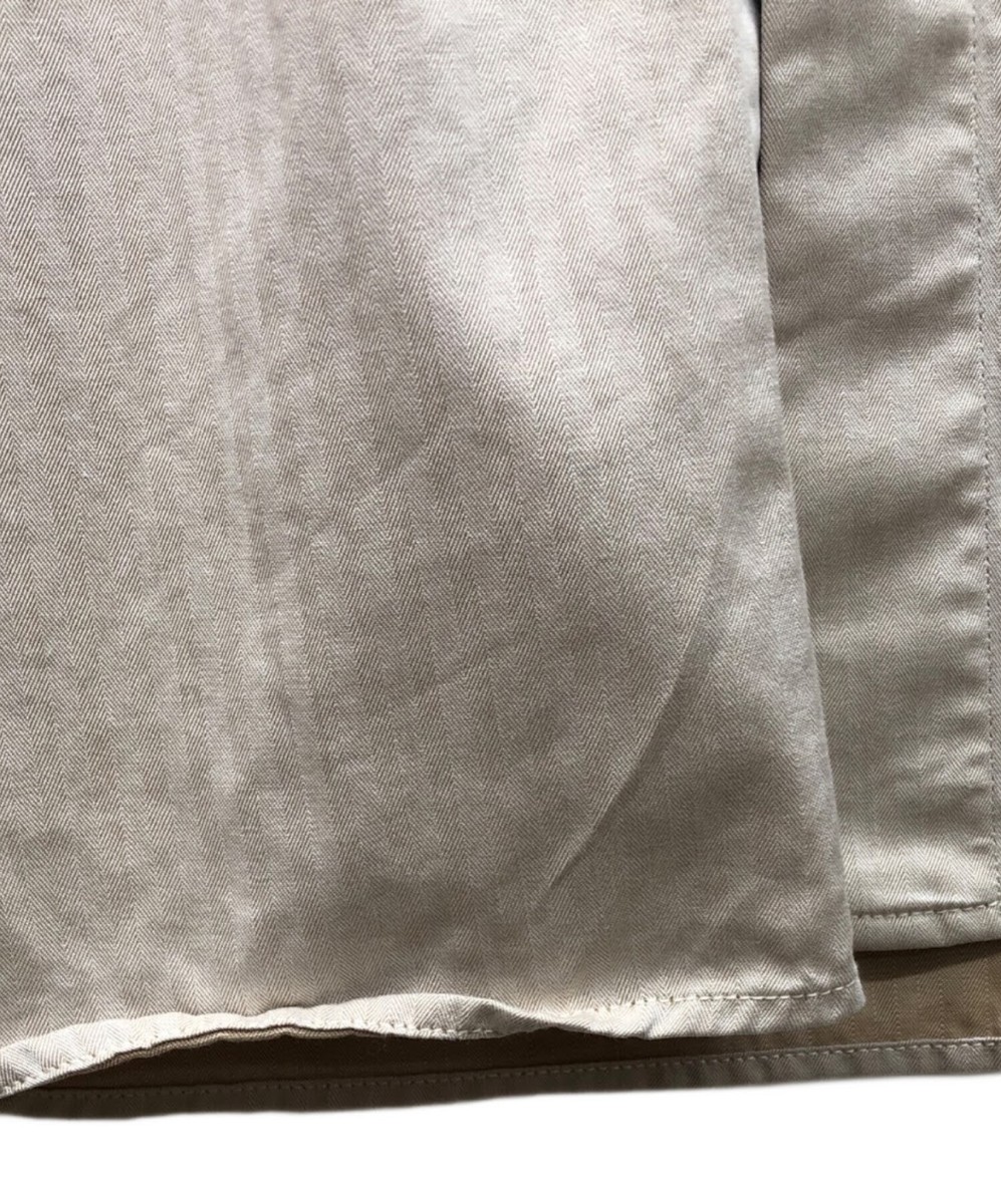 AURALEE WASHED FINX HERRINGBONE HALF SLEEVED SHIRTS Size: 3 Beige